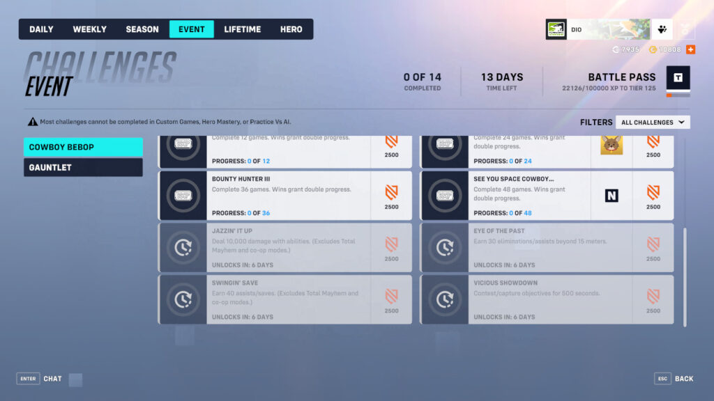 Challenges screenshot 