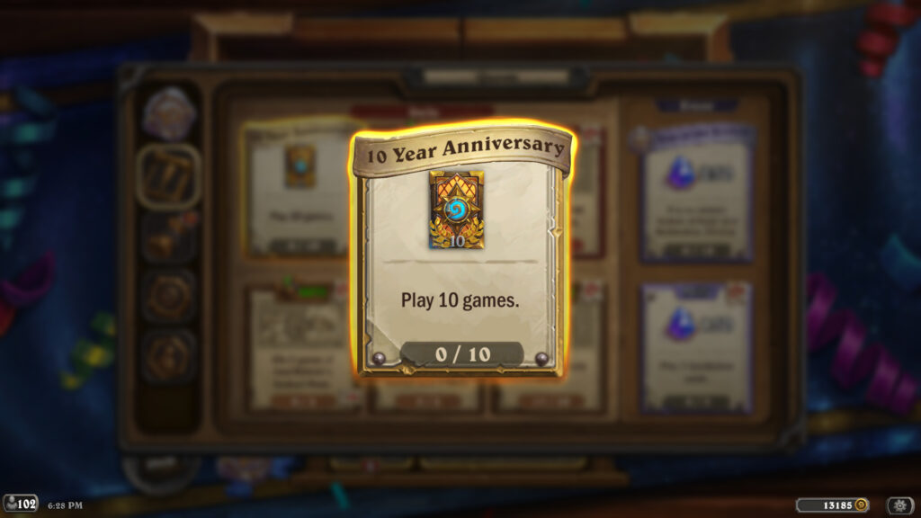 Hearthstone 10-Year Anniversary card back 
