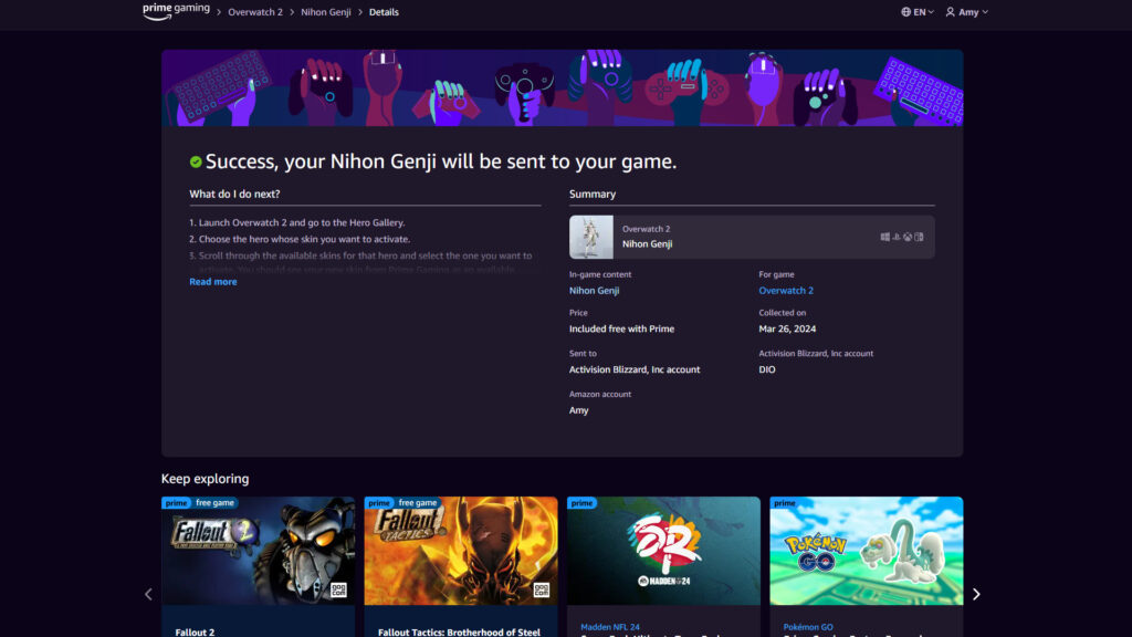 Launch Overwatch 2 to equip the skin