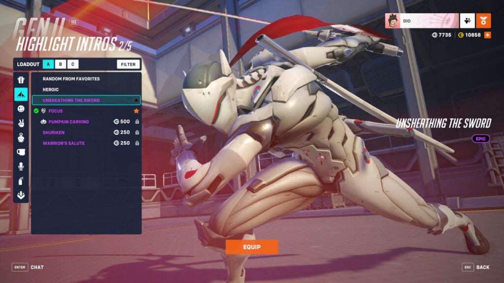 Genji's Unsheathing the Sword highlight intro