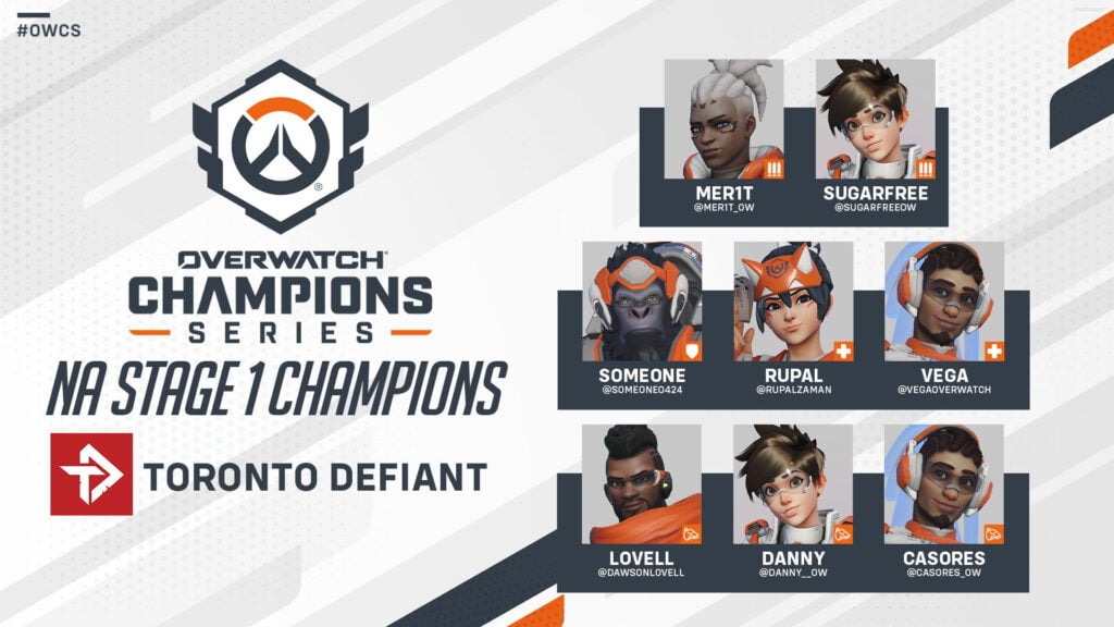 Toronto defiant players for OWCS NA Stage 1