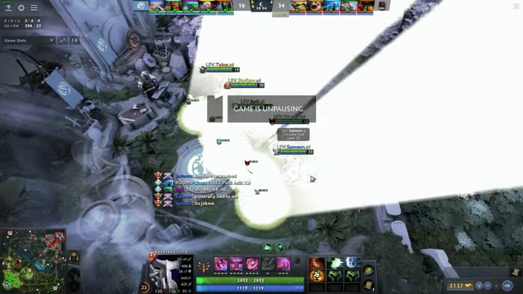 Sammyboy's in-game chat about the new game: They are respawned, you literally lied to me.