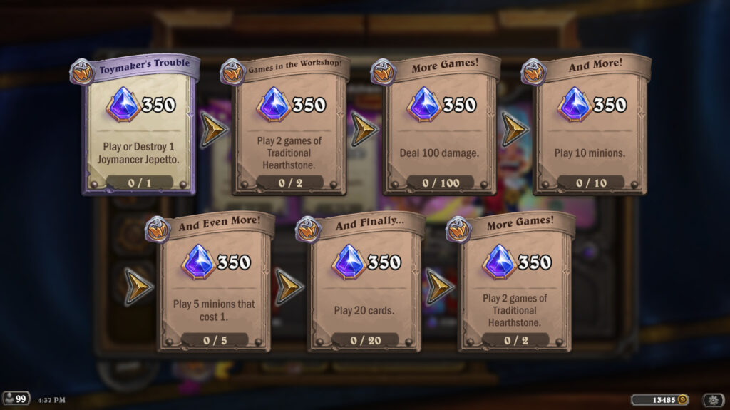 Hearthstone Whizbang's Workshop quests