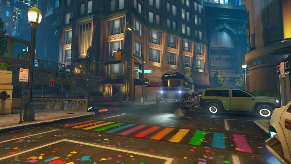 Midtown during Pride Month in Overwatch 2