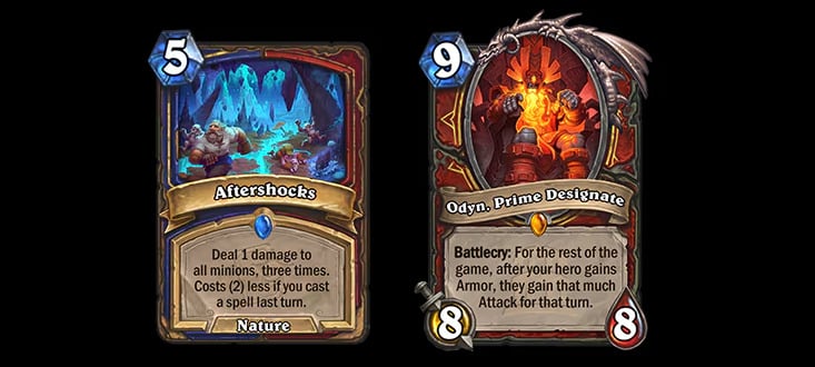 Aftershocks and Odyn, Prime Designate in Hearthstone