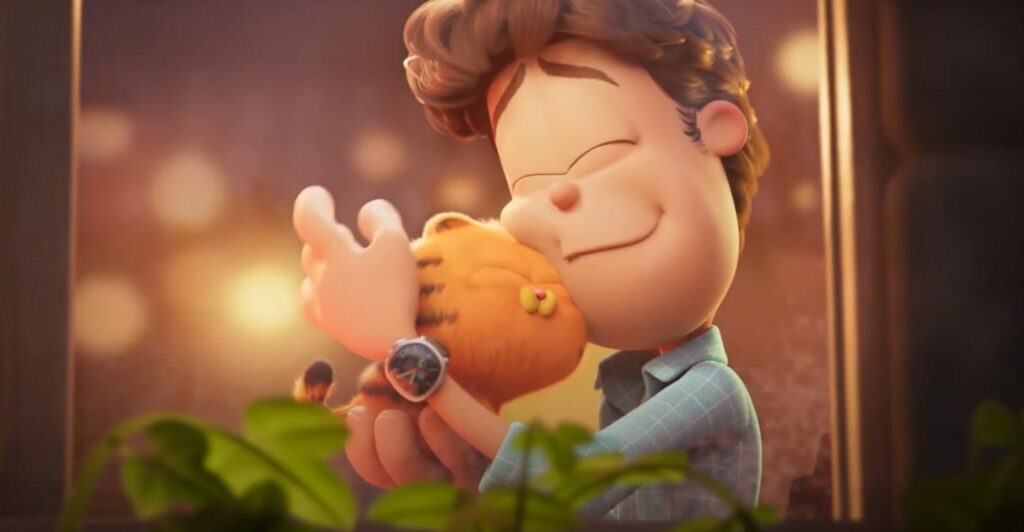 John and Garfield sharing a moment.