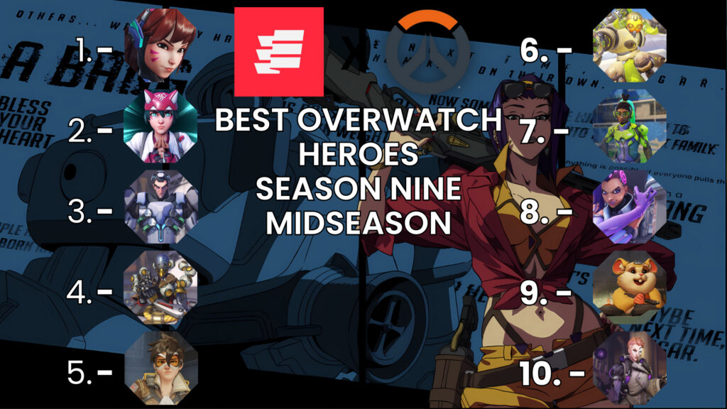 Here's your Overwatch 2 midseason hero tier list for Season 9! What Heroes now stand out after major gameplay changes? Click and find out.