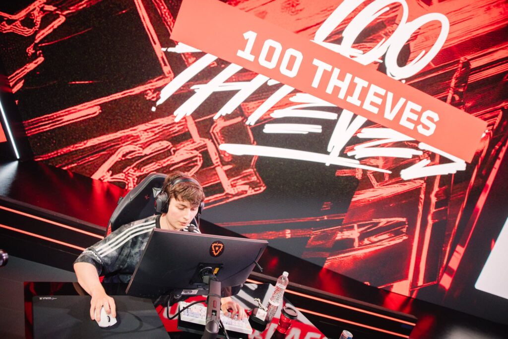 Asuna of 100 Thieves competes at VCT Americas Kickoff on Day 4 of Week 1 at Riot Games Arena on February 19, 2024.