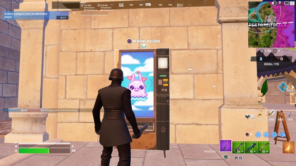 Mending Machine in a Fortnite match