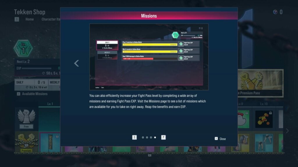 Tekken Fight Pass missions 