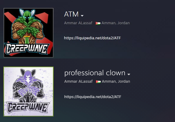 Name changes screenshot