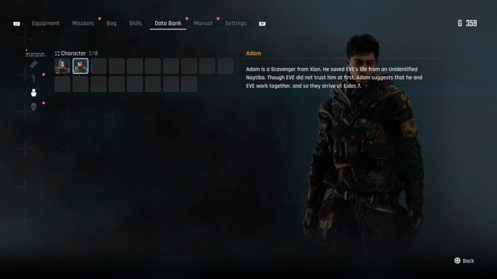 Adam Stellar Blade Bio in Data Bank