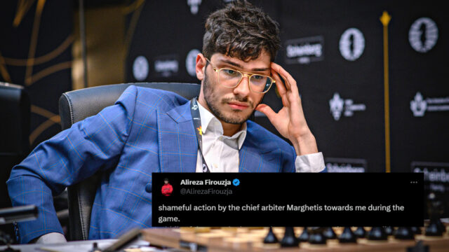 Candidates Tour: Alireza calls out arbiter for interrupting him mid-match due to noise complaints