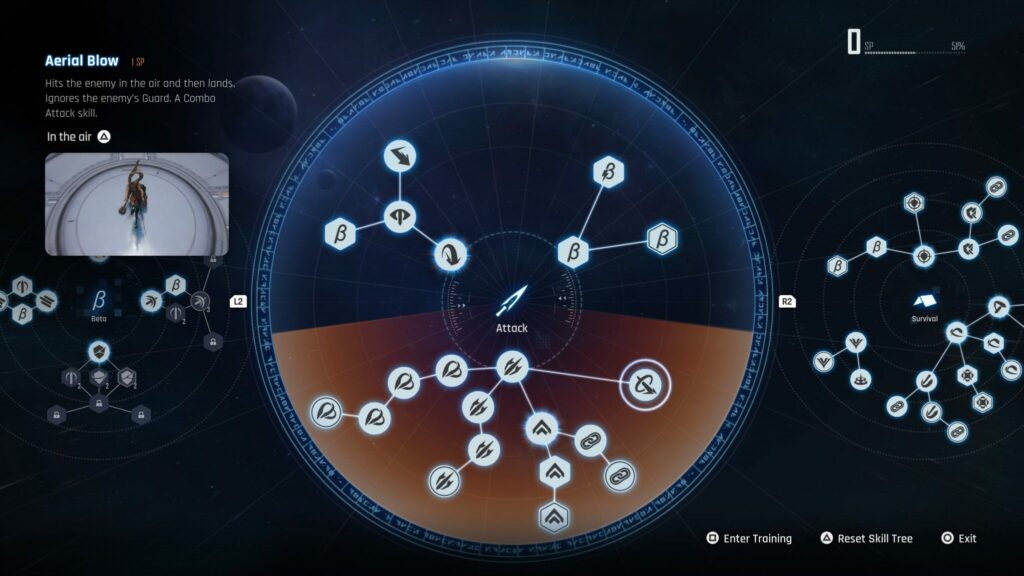 Aerial Blow in the Attack Skill Tree of Stellar Blade.