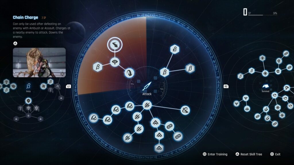 Chain Charge in the Attack Skill Tree of Stellar Blade.