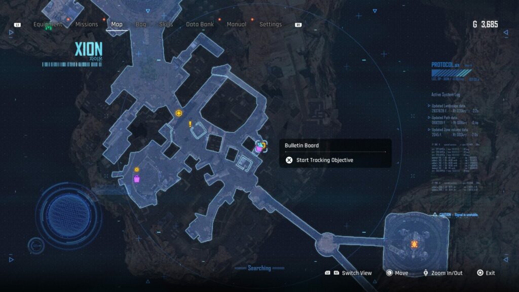 The Bulletin Board on the Xion map in Stellar Blade.