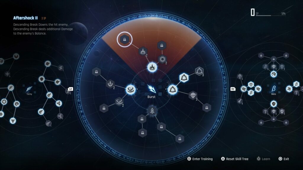Aftershock II in the Burst Skill Tree of Stellar Blade.
