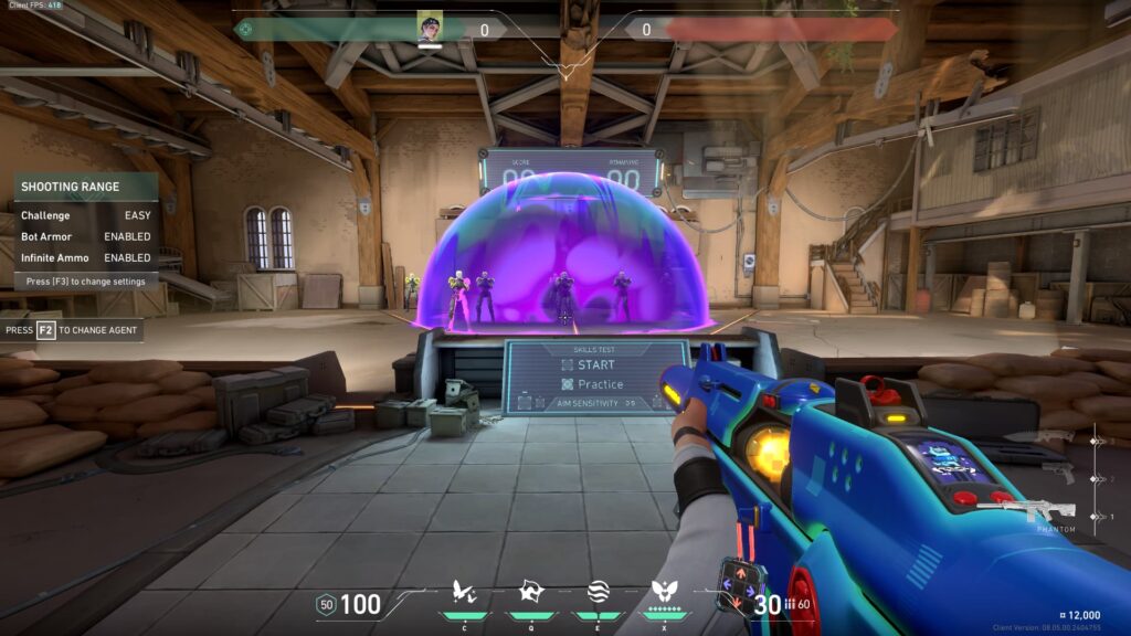 Meddle explodes, decaying the health of the bots in the Range.