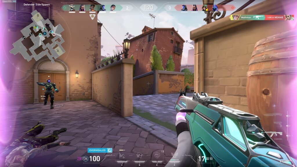 Clove has activated Pick-Me-Up in VALORANT, getting a speed boost and overheal.