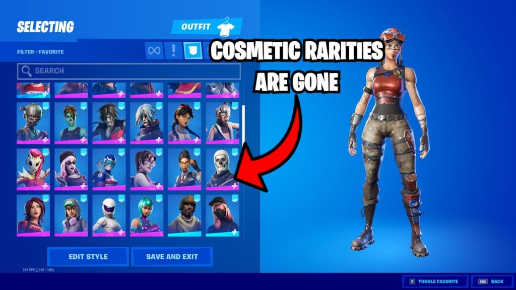 Cosmetic rarities in Fortnite are no more