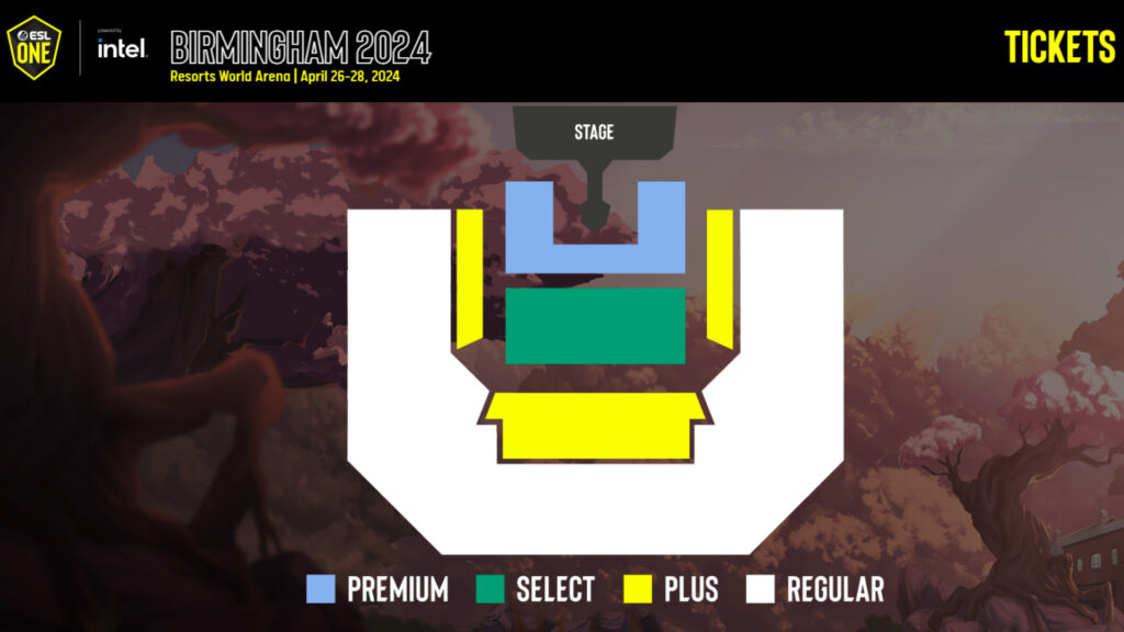 ESL One Birmingham 2024 ticket seat map (Image via ESL)