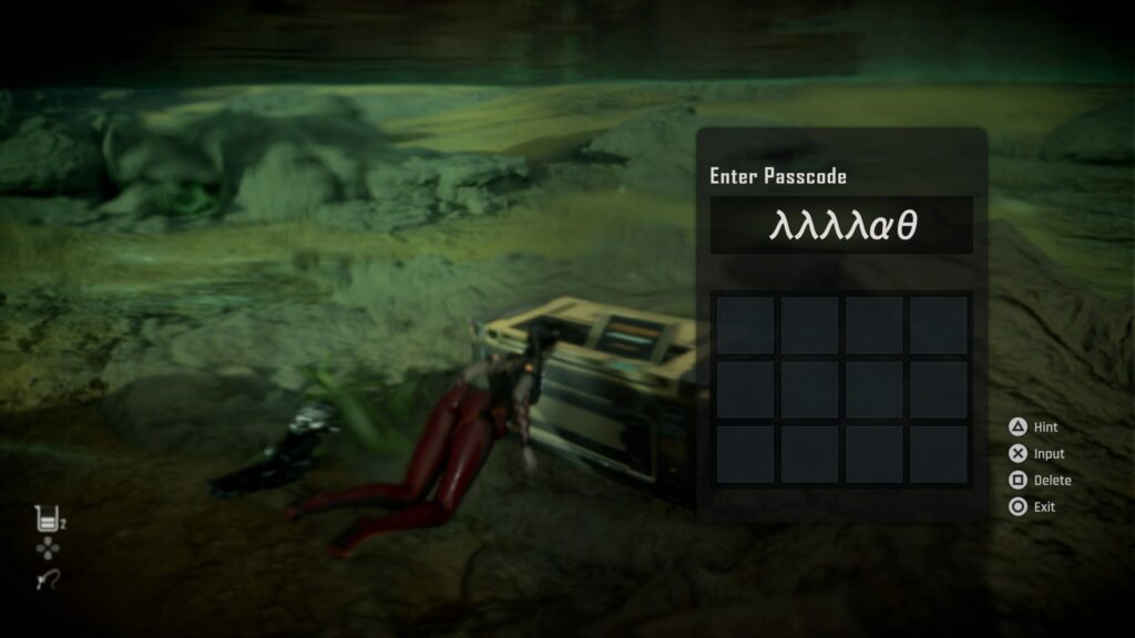 EVE has entered the passcode she found into the chest's terminal.