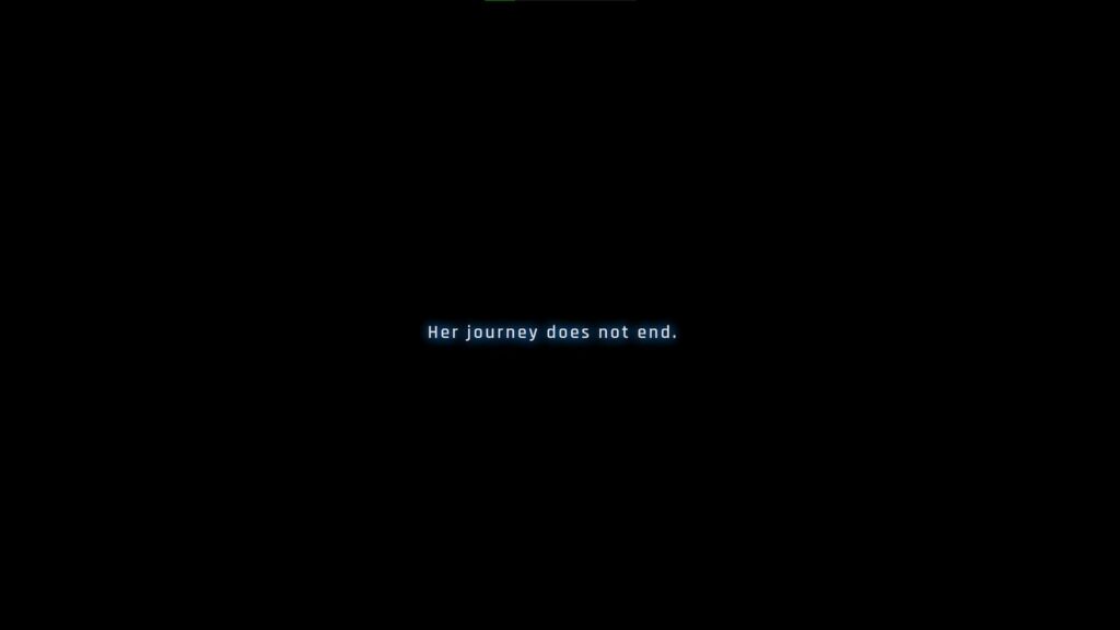 "Her journey does not end." Message after the Stellar Blade credits.