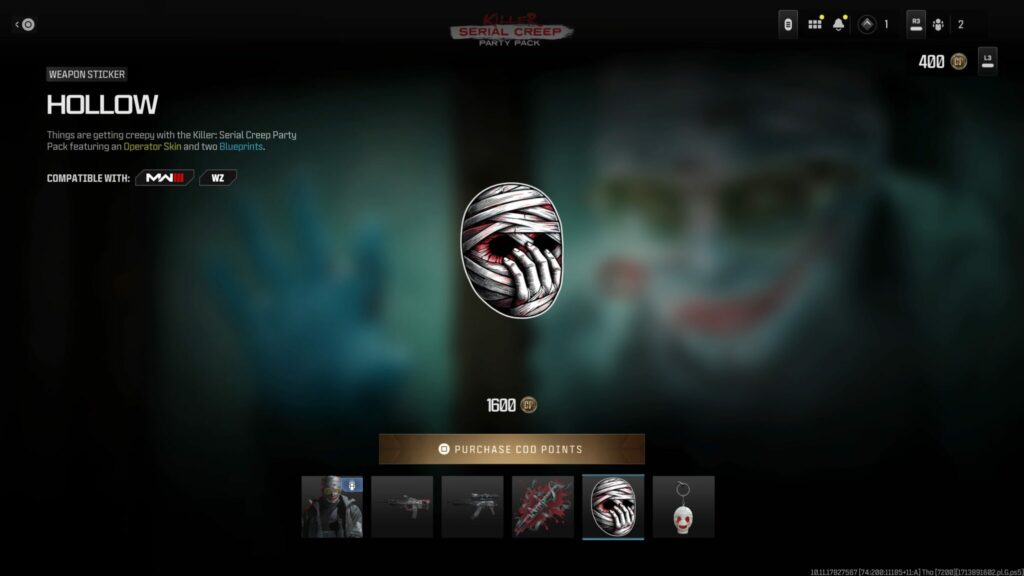 The Hollow weapon sticker.