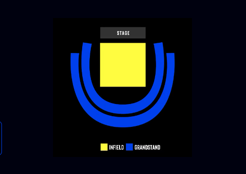 The seating arrangement at the Farmasi Arena in Rio for IEM Rio 2024