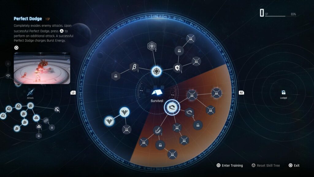Stellar Blade combat: Skill Tree
