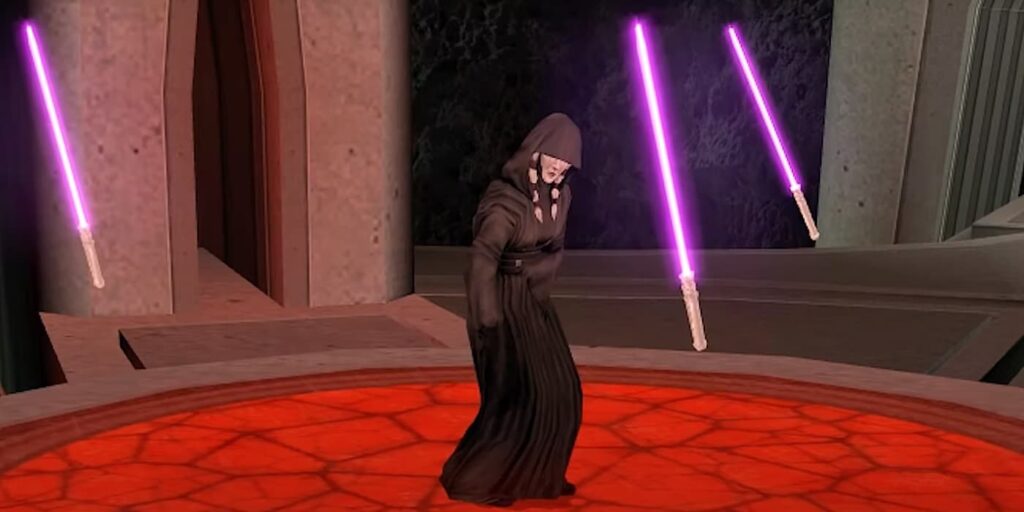 The light-side ending of KOTOR 2 shows Revan defeating Kreia and learning more about his companions.