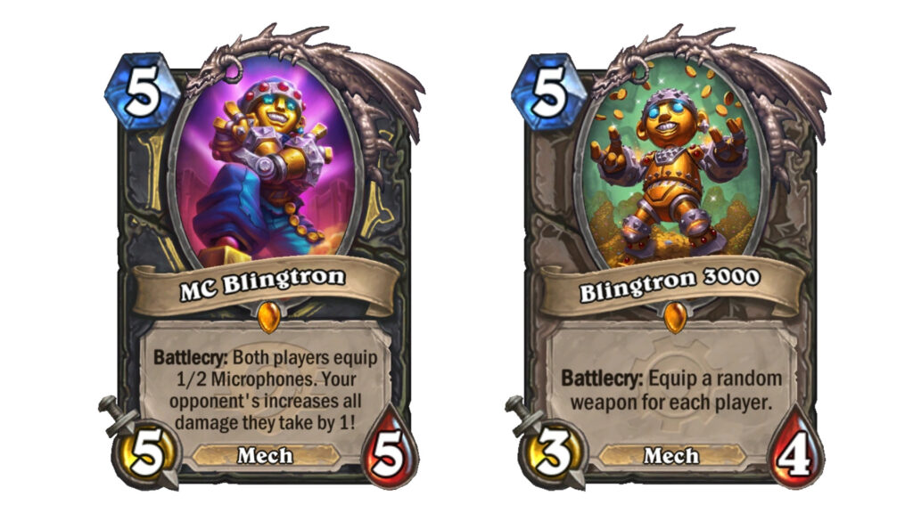 Mc Blingtron and Blingtron 3000 in Hearthstone