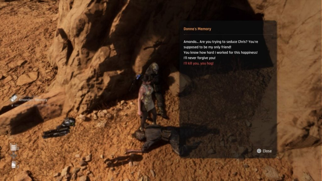 EVE reads a message from Donna's memory stick.