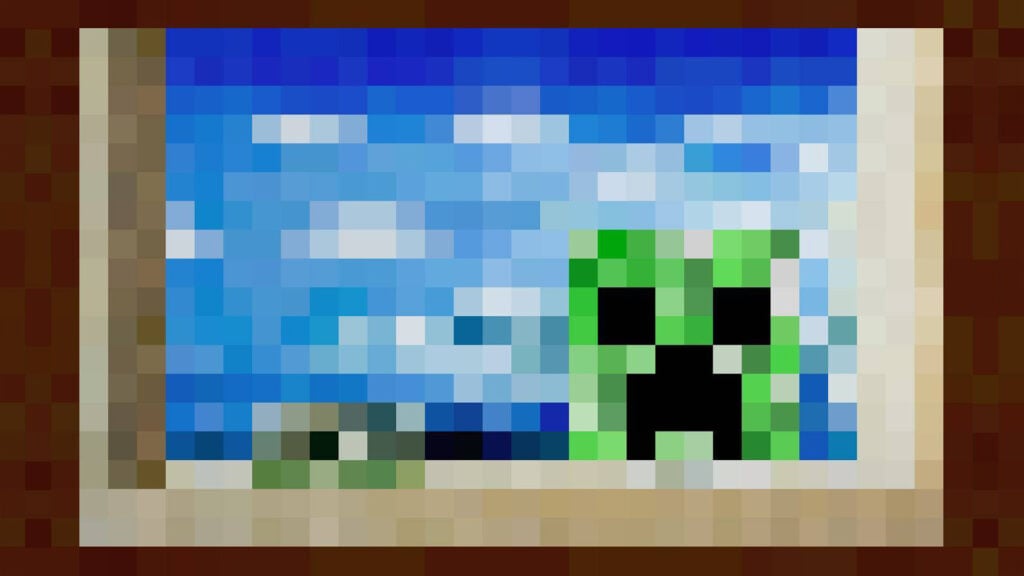 An alternate aspect ratio version of the classic Creeper Minecraft painting.