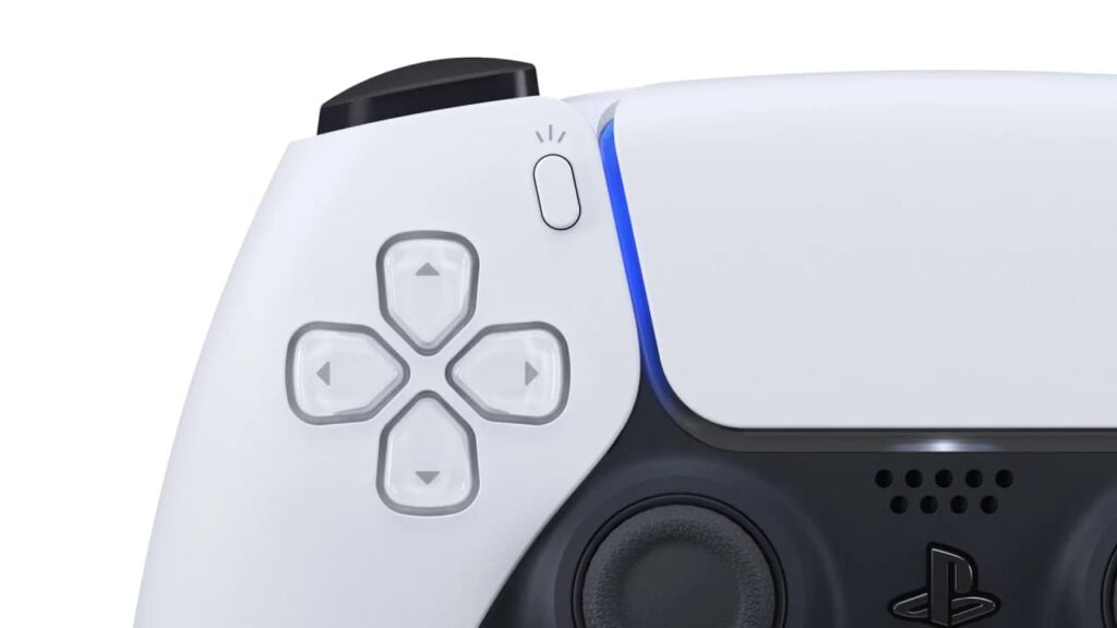 The PS5 Dual-Sense controller focusing on the Create button.