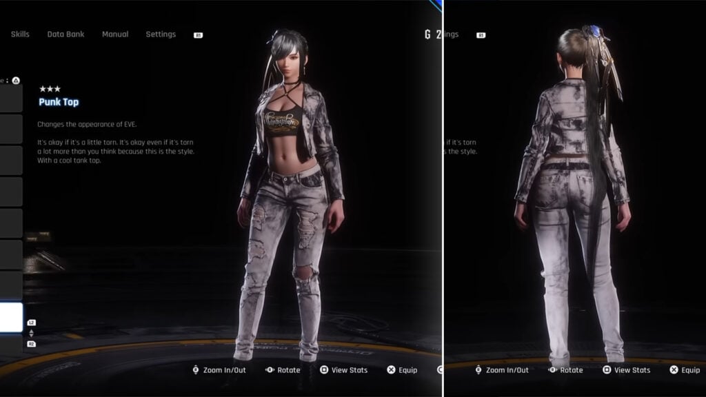EVE in Punk Top outfit in Stellar Blade
