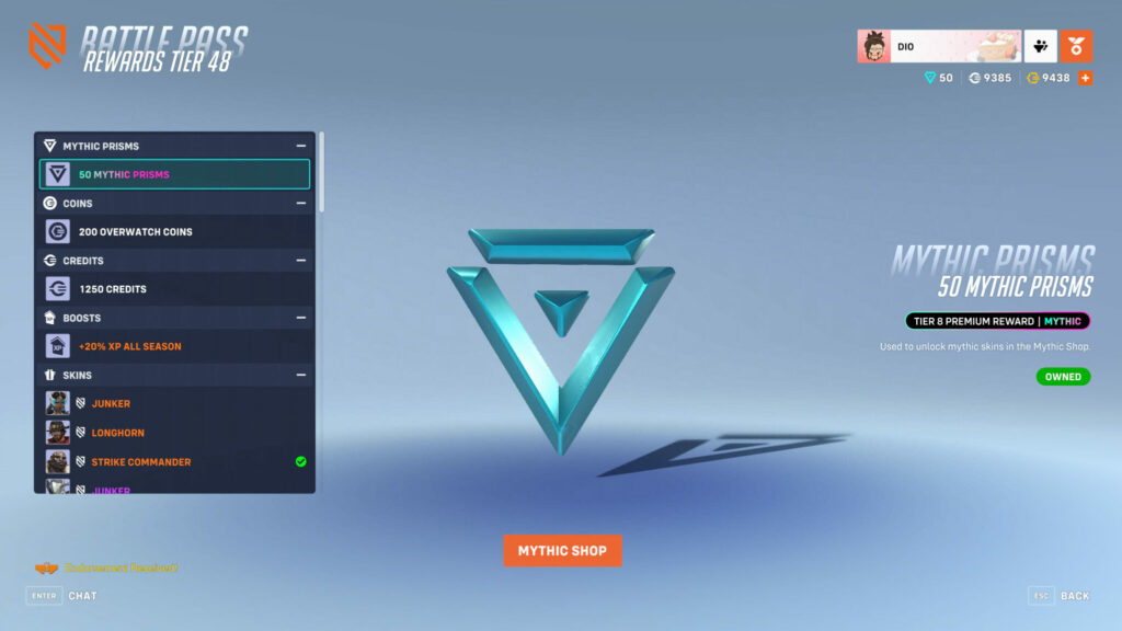 Obtain 50 Mythic Prisms to unlock the mythic Mercy skin in Overwatch 2