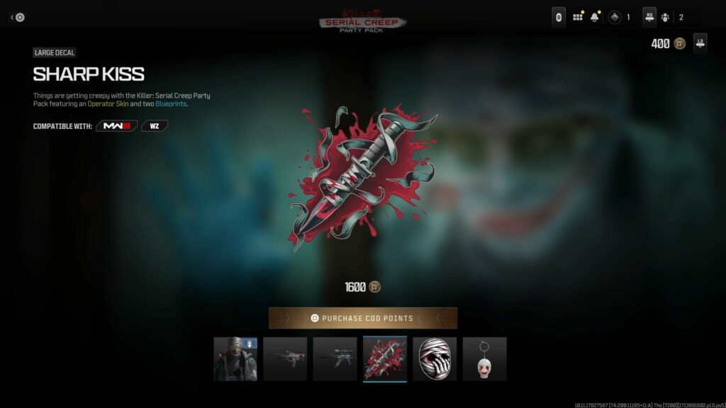 The Sharp Kiss decal.