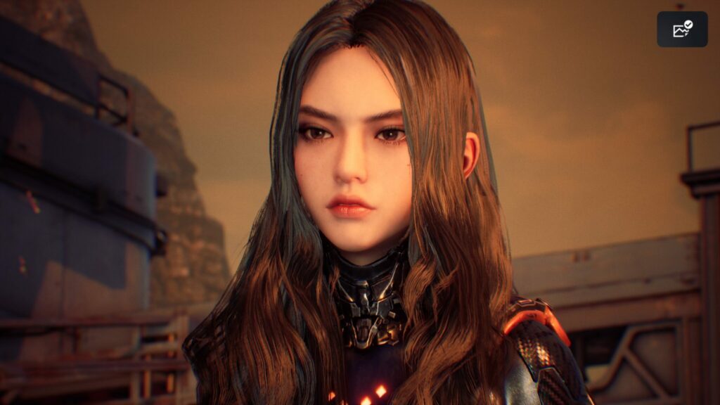 Tachy in Stellar Blade opening standing on the battlefield