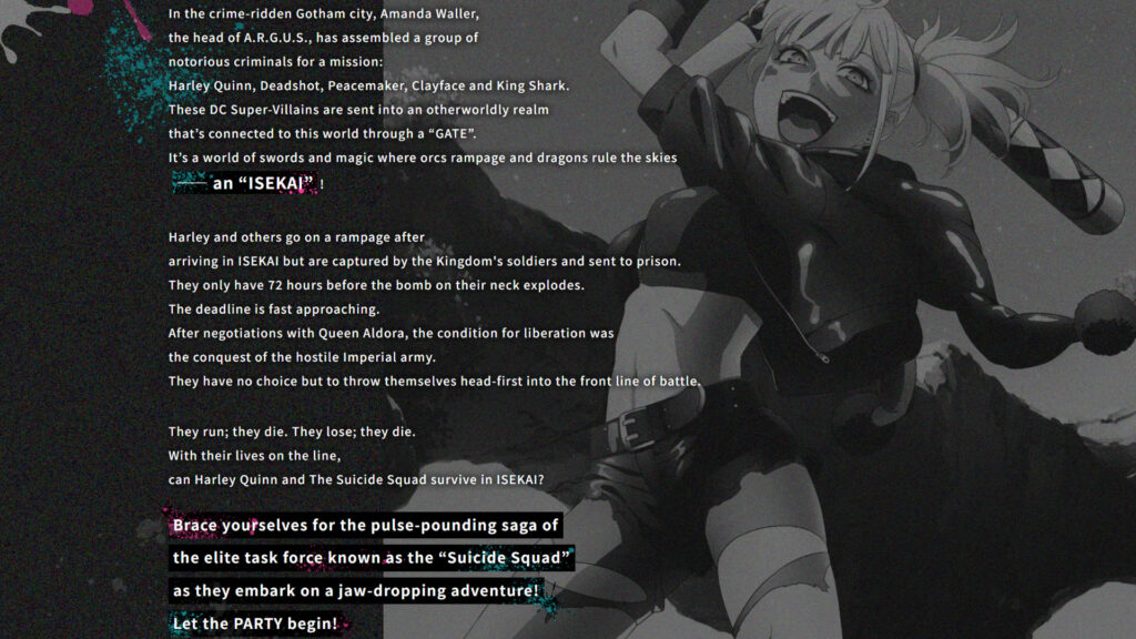 Suicide Squad isekai plot (Image via Warner Bros. Japan)