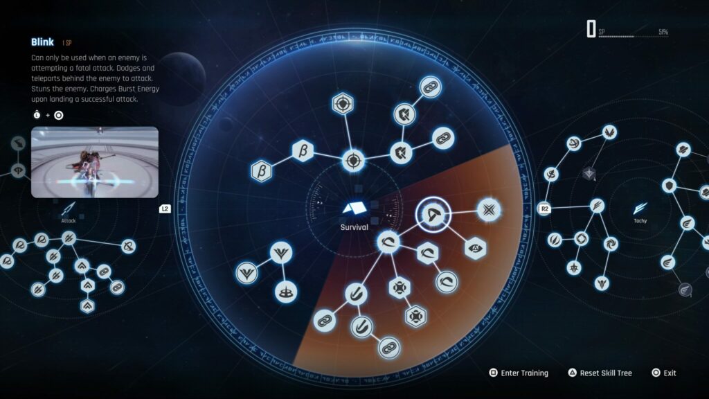 Blink in the Survival Skill Tree of Stellar Blade.