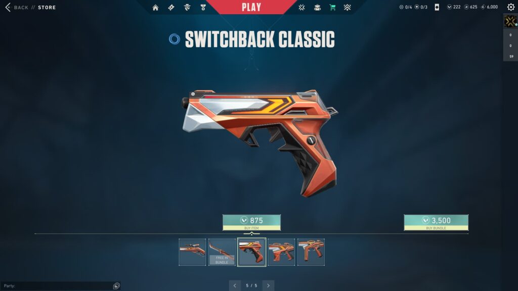 The VALORANT Switchback bundle Classic.