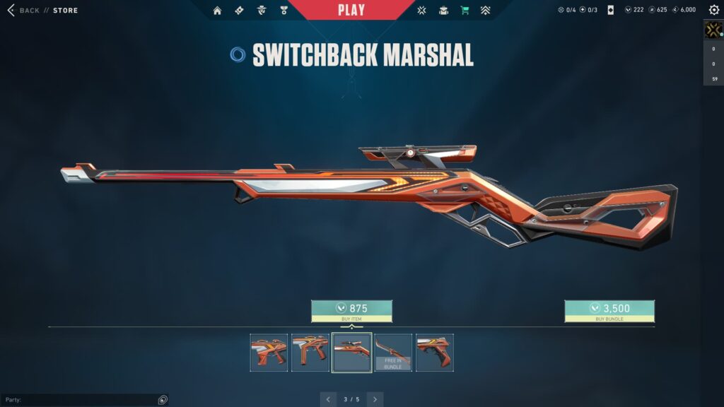 The VALORANT Switchback bundle Marshal.