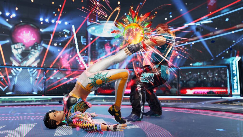 The image shows a moment from a TEKKEN 8 match: it illustrates an article about the ranking system in this fighting game.