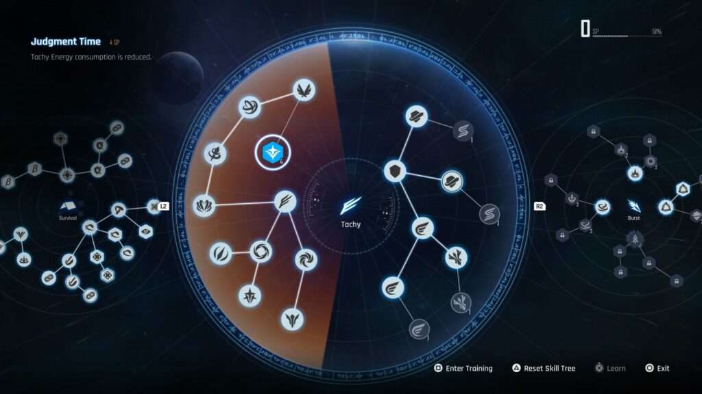 Judgment Time in the Tachy Skill Tree of Stellar Blade.