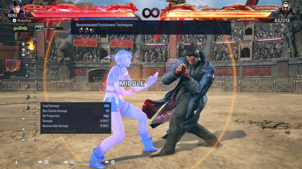 Special color patterns help players train block punishment in Tekken 8