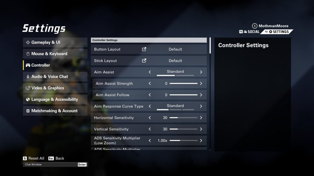 The first portion of the best XDefiant controller settings.
