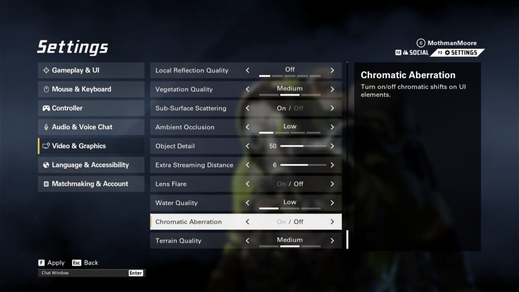 The third portion of the best graphics settings in XDefiant.