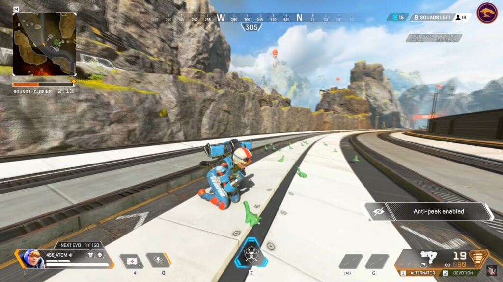 Wattson stares at a Nessie in Apex Legends