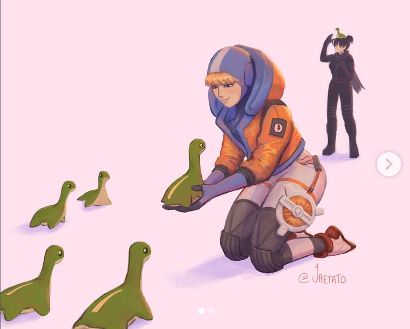 Wattson with her Nessies artwork by jaetato